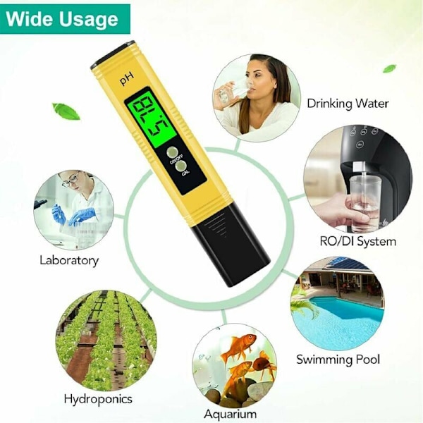 Digital PH-måler pH-tester, Professionel PH-pen, Høj nøjagtighed 0,01 PH, Måleområde 0-14 PH, Vand PH-tester Ideel til drikkevand, Swimmingpools