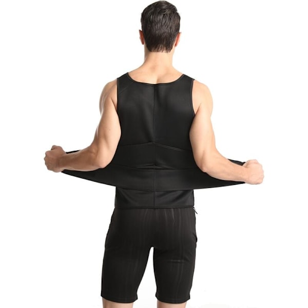 Mænd Korset Sport Body Shaping Vest Sved Dragt Fitness Talje Bælte Øl Mave Bælte Sort M