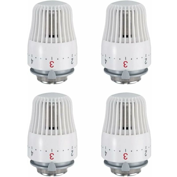 Sæt med 4 termostater til udskiftning af termostater til radiatorventiler