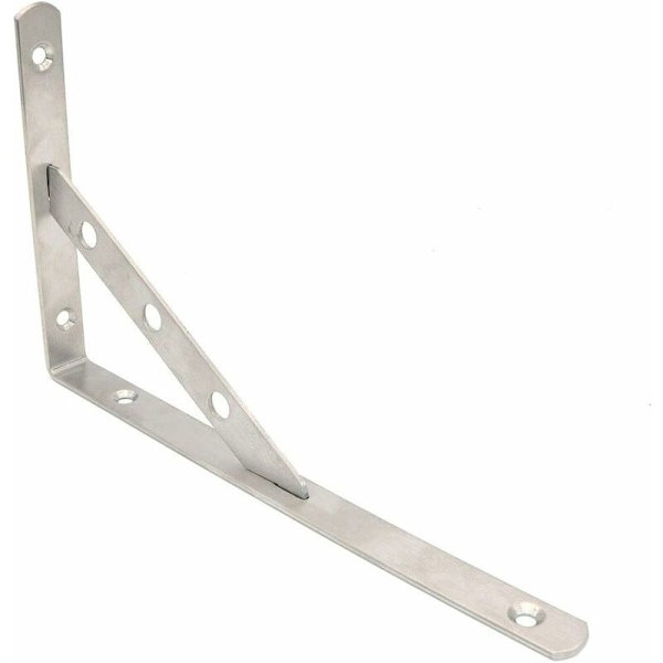 Sett med 4 Hyllebraketter i Rustfritt Stål for Hjørnehylle 250mm x 150mm