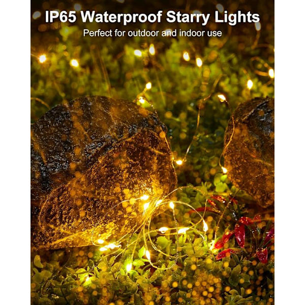 Fairy String Lights Batteridrivna Vattentäta Silvertråd 7ft 20 för DIY Bröllop Fest Sovrum Patio Jul