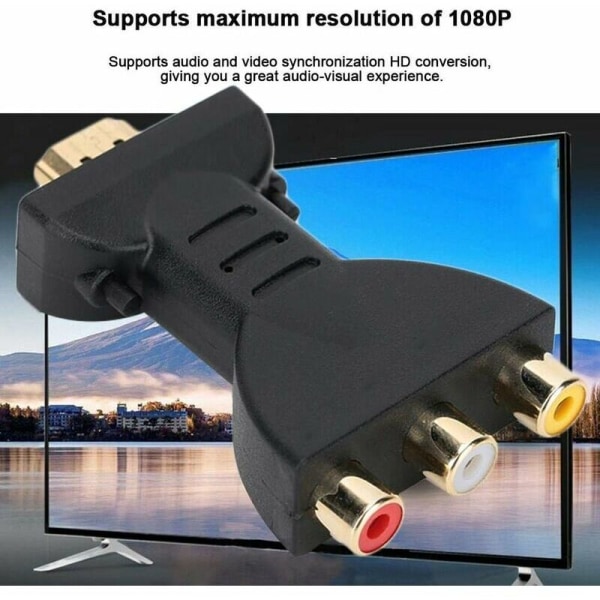 Audio-HDMI til RGB videokonverter for RCA-komponentkonverter 1080P lyd- og videosynkroniseringsadapter