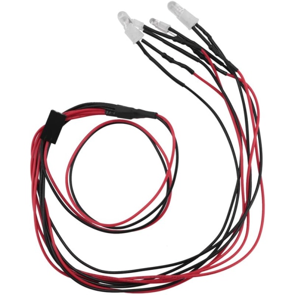 Set med 4 LED-lampor 2 vita 2 röda för RC-bil 1/4 1/8 Redcat Axial SCX10 D90