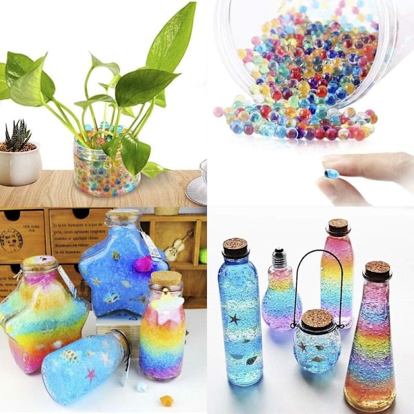 Vattenpärlor Pack Regnbågsmix 50 000 Odlade Pärlor, Gelébollar för Spa Påfyllning, Vas, Växt, Bröllop och Heminredning
