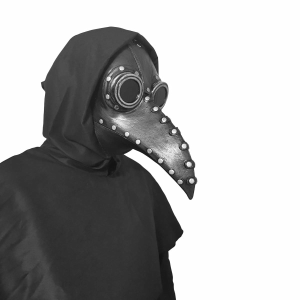 Silverpest doktor fågelmask lång näsa näbb cosplay steampunk Halloween kostym rekvisita latex material