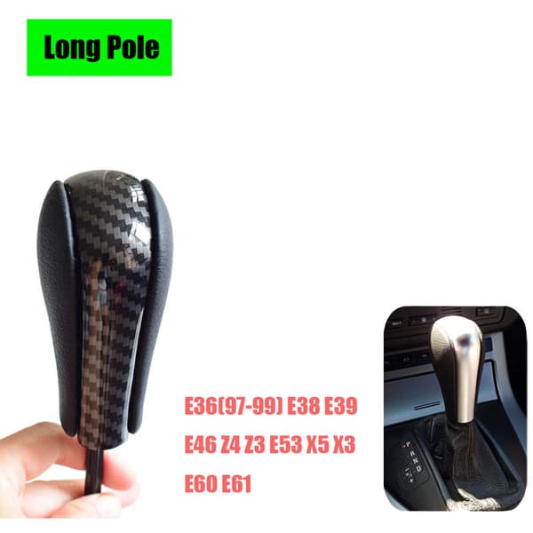 Car Fiber Gear Shift Knob Fit for E36 E38 E39 E46 Z4 Z3 E53 X5 X3 E60 E61 Lang Skaft Gearstang