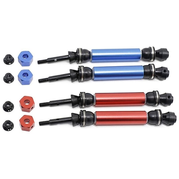 Set med 2 metall CVD bakre transmission för 1/10 Slash Stampede Hoss VXL 2WD RC bil uppgraderingsdelar, röd