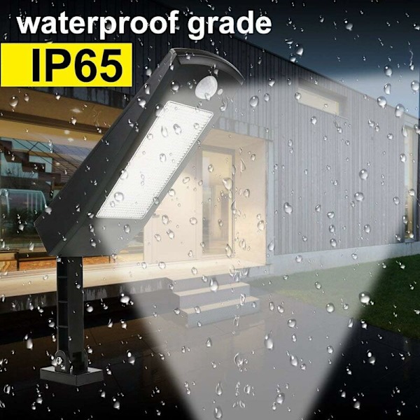 48 LED Udendørs Belysning 900lm Sensor LED Solcelle Vægge Lampe (IP65 Justerbar Nødpol Var Vandtæt 4 Tilstande af Have Terrasse Gærde Dæk Have Ai