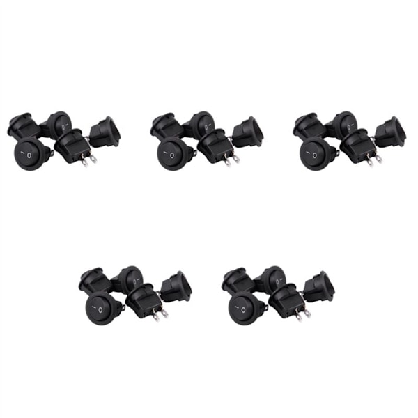 25Pcs SPST Black On/Off Button Toggle Switch 6A/250V AC 10A/125V