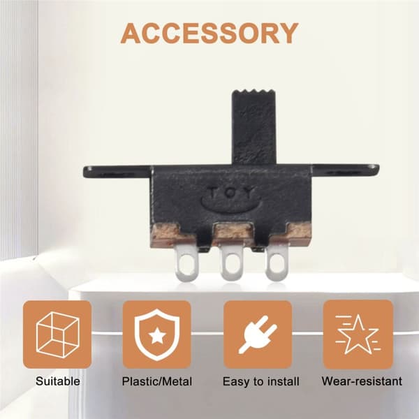 50 stk ON/ON 2-posisjon 1P2T SPDT Mini Panel Slide Switch Lodde Lug SS12F1-G3