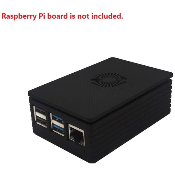 ABS-skyddande fodral för Raspberry Pi 4, svart plasthölje