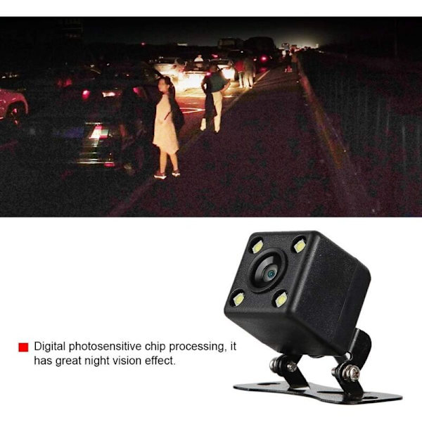 Övervakningskamera för inomhus/utomhus, backkamera för bil, backkamera IP68 vattentät 8 LED backuppbackningsparkering natt