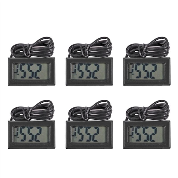 6X Digital Kjøleskapstermometer for Fryser LCD Temperatur -50 - 110 Celsius