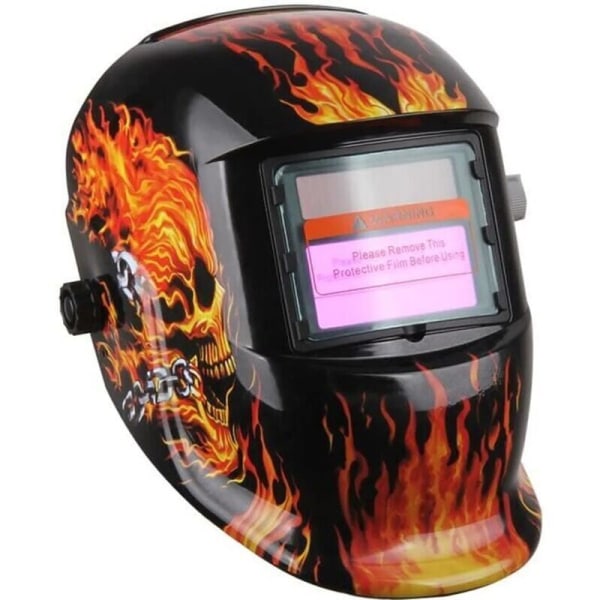True Color svetshjälm automatisk mörkare svetsmask med 9-13 nyanser soldriven cap Flaming Skull Style för TIG MIG Arc