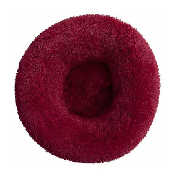 Katteseng, blød pude, blød vaskbar til katte hunde (Burgundy, 80 cm), Sunny
