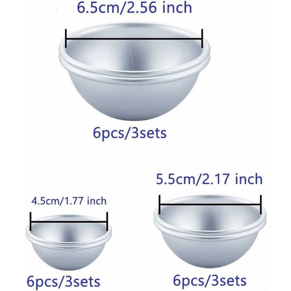 Badbombsform, 18-pack 3 storlekar DIY badbombsform set metall badbombsform för DIY-hantverk