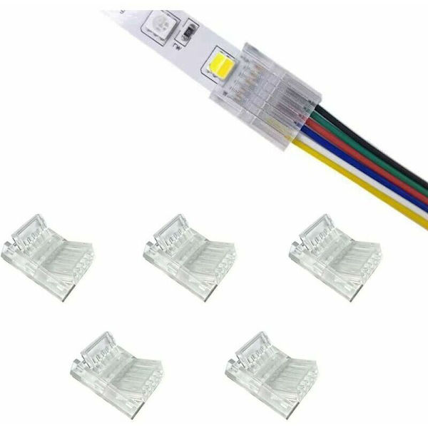 5 x 6-polet 12mm LED-stribe til RGB CCT-trådforbindelse Trådløs loddefri adapterterminalforlængerforbindelse til flerfarvede LED-striber 12V 24V