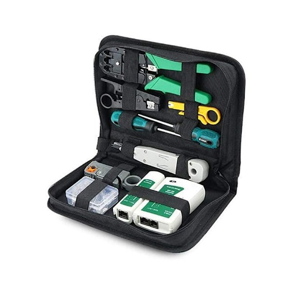 Verkkokorjaus työkalusarja, puristimen työkalu, kaapeli-tester, liittimet, työkalu puristimen sopii tietokoneen DIY RJ45 RJ11 Cat5e Cat 6 kaapeli-tester