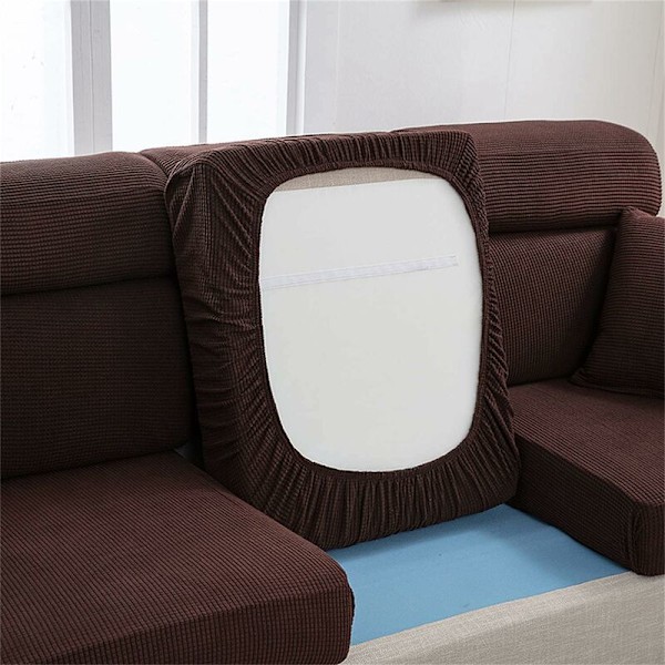 Stretch putetrekk, sofa putetrekk møbelbeskyttertrekk, sofa setetrekk for sofa 4 seters putetrekk for stol (kaffe)
