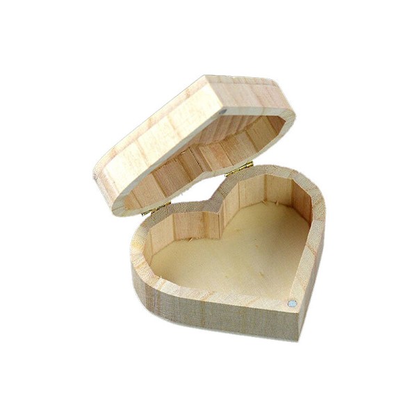 Hjerteformet opbevaringsboks Smykker Bryllupsgave Makeup Kosmetik Øreringe Ring Desktop Opbevaring Make Up Træarrangør Bærbar og nyttig, Sunny