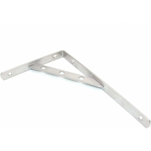 Sett med 4 Hyllebraketter i Rustfritt Stål for Hjørnehylle 250mm x 150mm