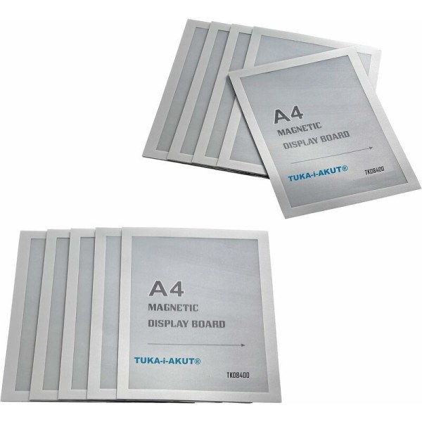 10x A4 magnetisk displayramme, logolim, magnetisk forsegling emballasjeramme, plakat, 10 pengeposer