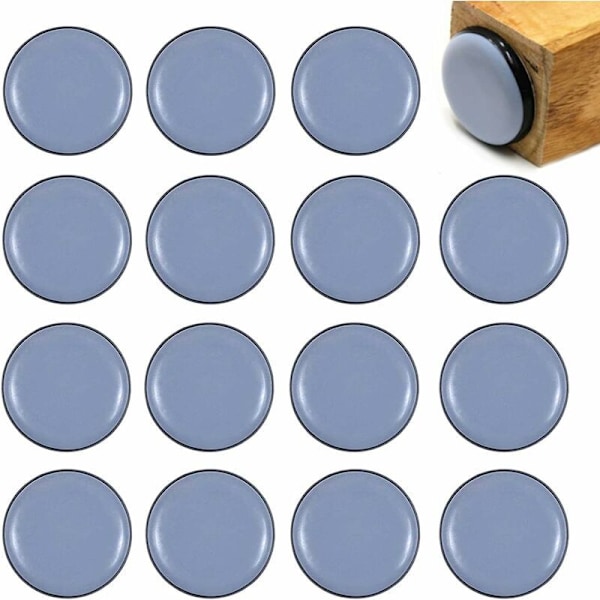 Självhäftande Teflon-glidar för möbler, möbelskydd i Teflon, självhäftande Teflon-glidar för möbler, 30 mm runda glidar, 1