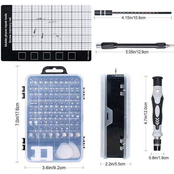 15-i-1 Mini Skruvmejselset Precisionssatser Verktyg, Liten Låda Torx Skruvmejsel Dator Bärbar Dator Demontering för Macbook, Iphone, Reparation, Glasögon, DIY