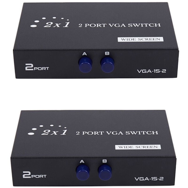 2X 1920X1440 VGA-bryter 2-Inn-1-Ut 2 Switcher Splitter-boks