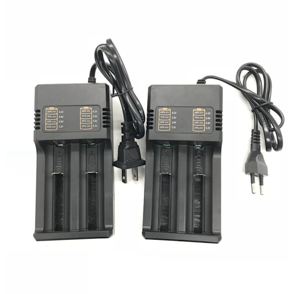 2 Slots 3.7V 18650 16340 Li-Ion Batterilader 14500 Genopladelig Batterilader Li-Ion 18650 Batterilader EU Stik
