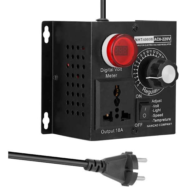 AC 220V 4000W Kompakt Styrenhet Variabel Spänning Hastighet Bärbar Temperatur Ljus Spänning Justerbar Dimmer