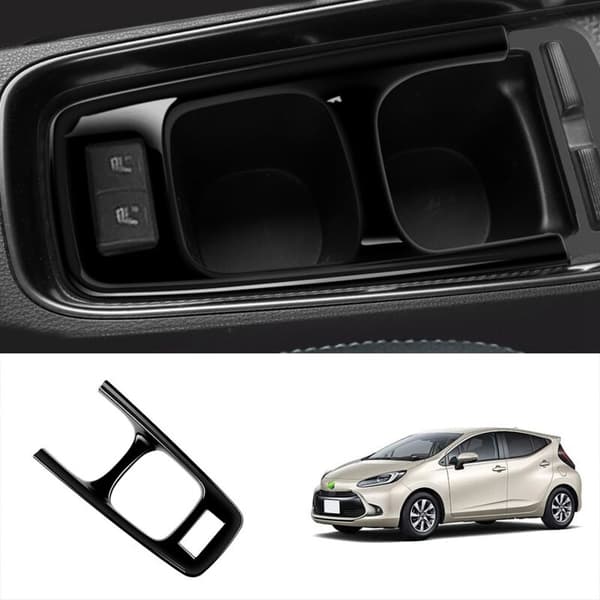 Til Aqua 2021 2022 Central Control Cup Frame Panel Glas Holder Cover Trim Interiør Tilbehør Blank Sort