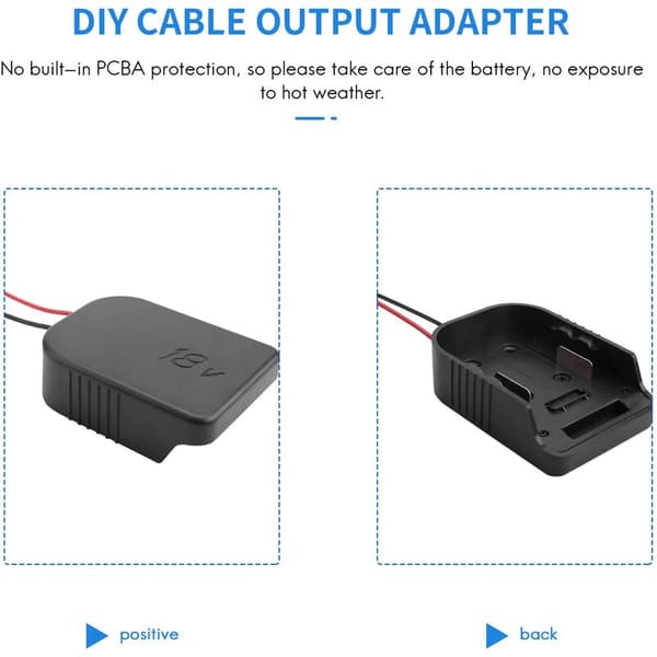 Adapter för & 18V Batteri Power Connector Adapter Dock Adapter Dock med 12 Awg Wire Adapter