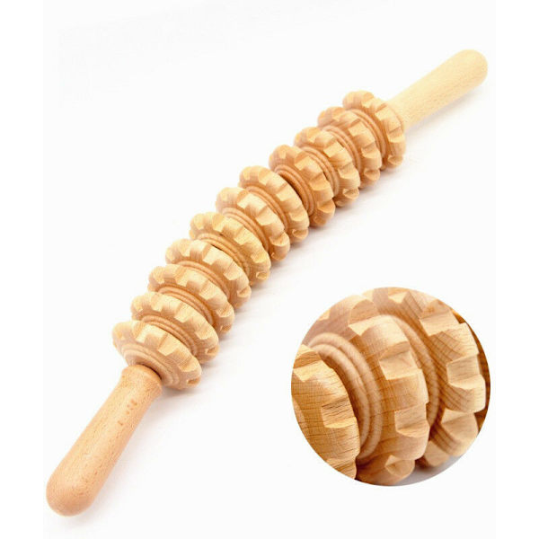 Fitnessutrustning, Anti-cellulittillbehör Rullmassager Anti-cellulitmassage Lår Trä Terapi, Bärbar Böjd Massageapparat - 44 cm - RWFitnes