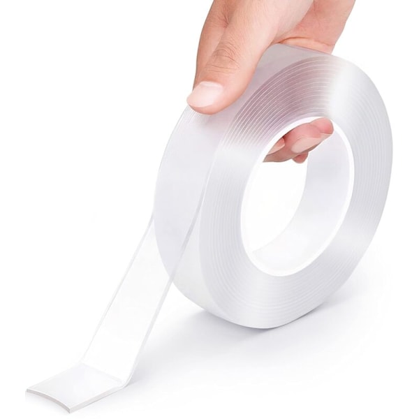 Dobbeltsidig Limtape Heavy Duty 5M Multifunksjonell Veggtape Avtakbar Monteringstape Gjenbrukbar Sterk Klar Gel Tape Poster Tape Tape Husholdning Det