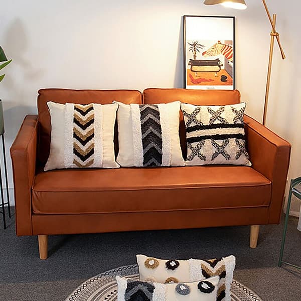 Bomullsfylld kuddfodral och neutral kuddedekoration för soffa säng sovrum 45X45Cm B