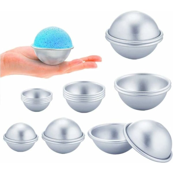 Bath Bomb Mold, 18 Pack 3 Størrelser DIY Bath Bomb Mold Set Metall Bath Bomb Mold for DIY Håndverk-Fei Yu