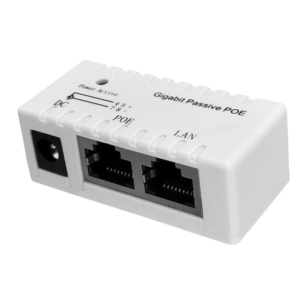 Power over Ethernet Injektor Adapter til POE Splitter til LAN Netværk (Hvid)