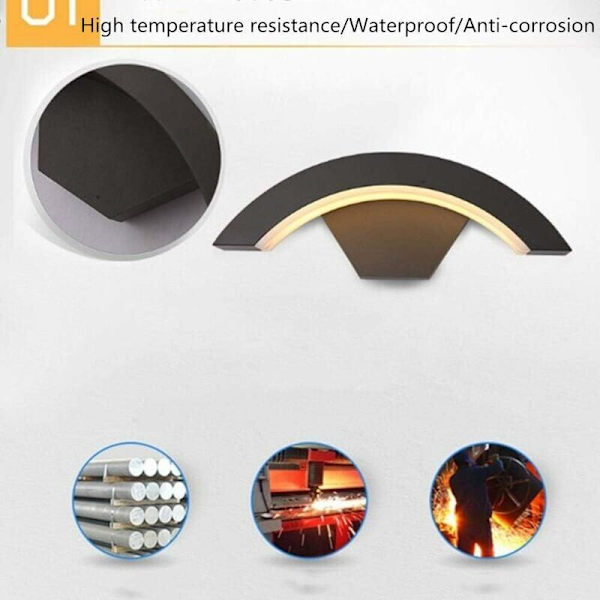 Ulkoseinävalaisin liikeanturilla 12W LED SMD 3000K Lämmin valkoinen Seinävalaisin vedenkestävä IP65 alumiini / Patio terassi puutarha valaisin 29,5cm [Energi