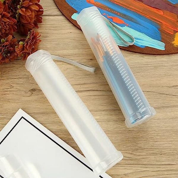 4-pack Utbyggbara Plastborsthållare, Transparent Lång Borsthållare, Pennhållare