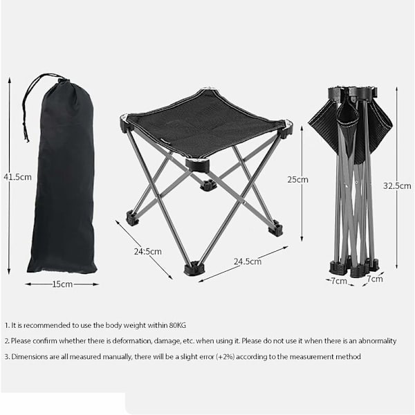 Fällbar Bärbar Stol i Aluminiumlegering för Fiske, Camping, Utomhus, Blå