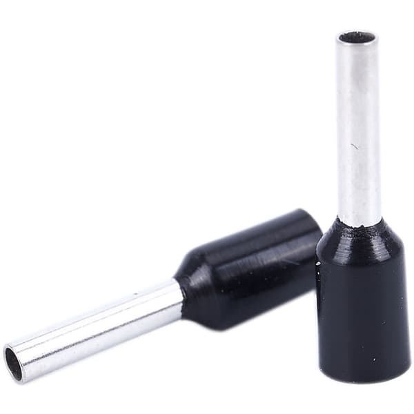 1000X Præisoleret Ferrule Til Crimp Terminal E1008 18Awg 1.0Mm2 Sølv Sort