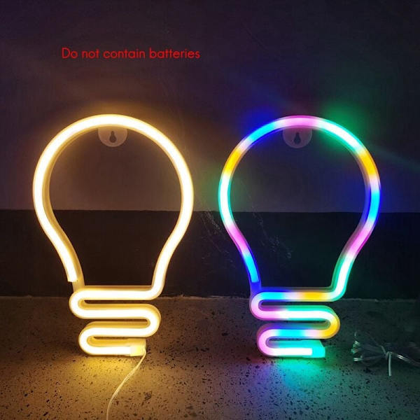 LED Neon Skylt Nattljus Konst Dekorativa Lampor Plast Vägglampa för Barn Babyrum Semesterbelysning Jul Fest-Rosa