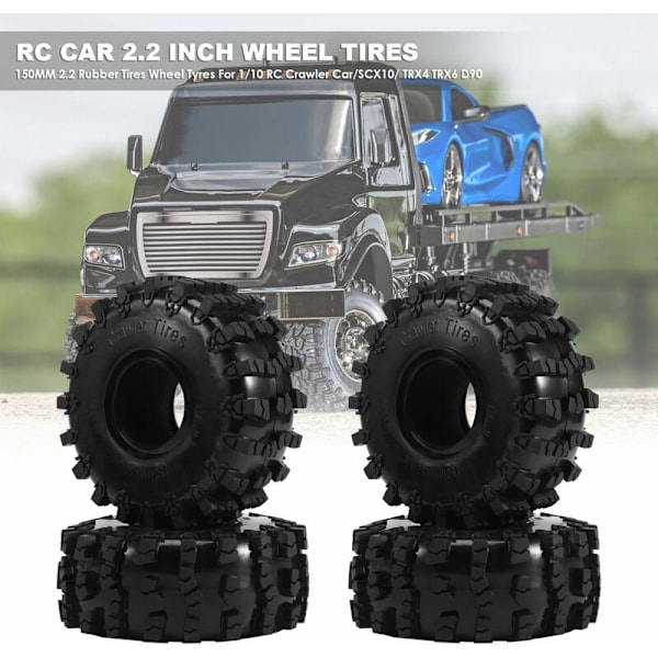 4 st 150MM 2.2 Gummi Stora Däck Hjul Däck för 1/10 RC Crawler Bil Axial Wraith SCX10 Capra TRX4 TRX6 D90
