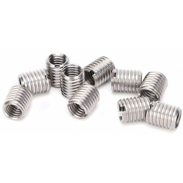 10 kpl sisäpuolinen mutteri, naaraspäinen kierteinen sisäpuolinen mutteri M8 1,25 uros M10 1,5 pitkä 12 mm pohjareikä 9,0 mm ruostumaton teräs asennusmutteri korjaus kierteinen holkkihylsy S