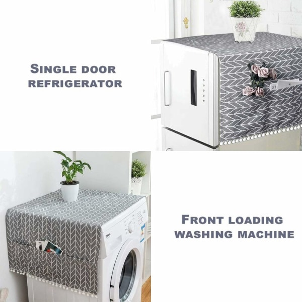 Vaskemaskine Betræk Køleskabs Støv Betræk med Vandtæt Opbevaringspose Grå,55x130cm (Pil)-