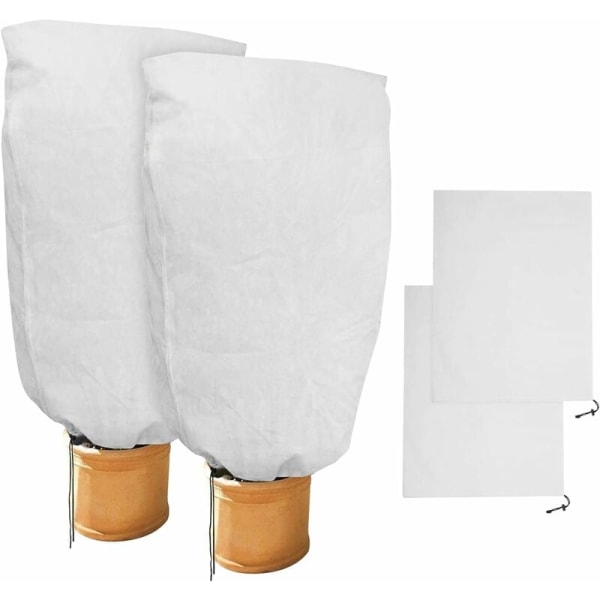 2 st vinterväxtskydd Vinterväxtskydd för krukväxter Väskor, Vit, Solid, 100 x 80 cm