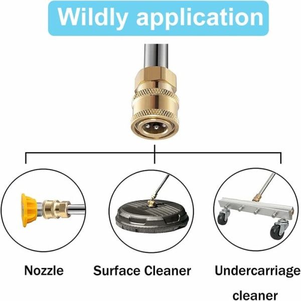 2-pakks trykkvaskforlengerstang, 17″ rengjøringsverktøy erstatningslanse med 1/4 hurtigkobling for høytrykksvasker, pistol, rengjøringsmaskin