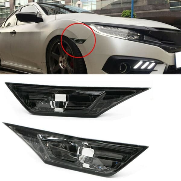 2X Sidoljus Röktonade Linser Med LED för 2016-19 JDM