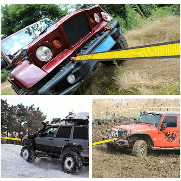 Biltauingtau, 4M 8T Auto Tauingstropp med 2 Sjakler for Off-Road Berging